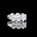 3.34 Cts 14k White Gold Oval Shape Huggies Earring - Image 4