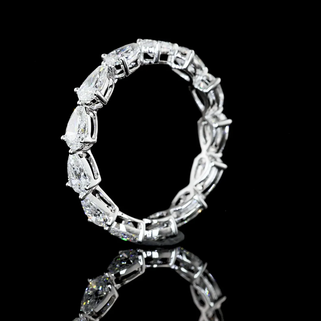 2.05 Cts 14k White Gold Pear Shape Eternity Band Eternity Band - Image 4