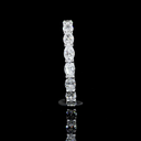 0.77 Cts 14k White Gold Oval Shape Half Eternity Eternity Band - Image 3