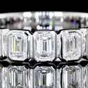 1.26 Cts 14k White Gold Emerald Shape 3/4 Band Eternity Band - Image 2