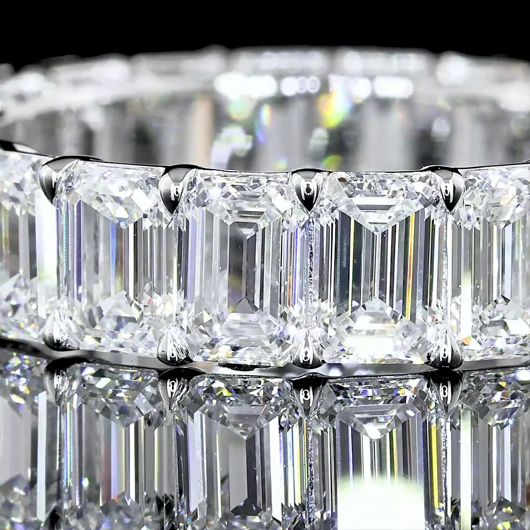 5.99 Cts 14k White Gold Emerald Shape Eternity Band Eternity Band - Image 2