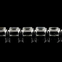 4.95 Cts 14k White Gold Emerald Shape Tennis Bracelet - Image 4