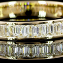 0.97 Cts 14k Yellow Gold Emerald Shape 3/4 Band Eternity Band - Image 2