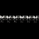 6.33 Cts 14k White Gold Emerald Shape Tennis Bracelet - Image 4
