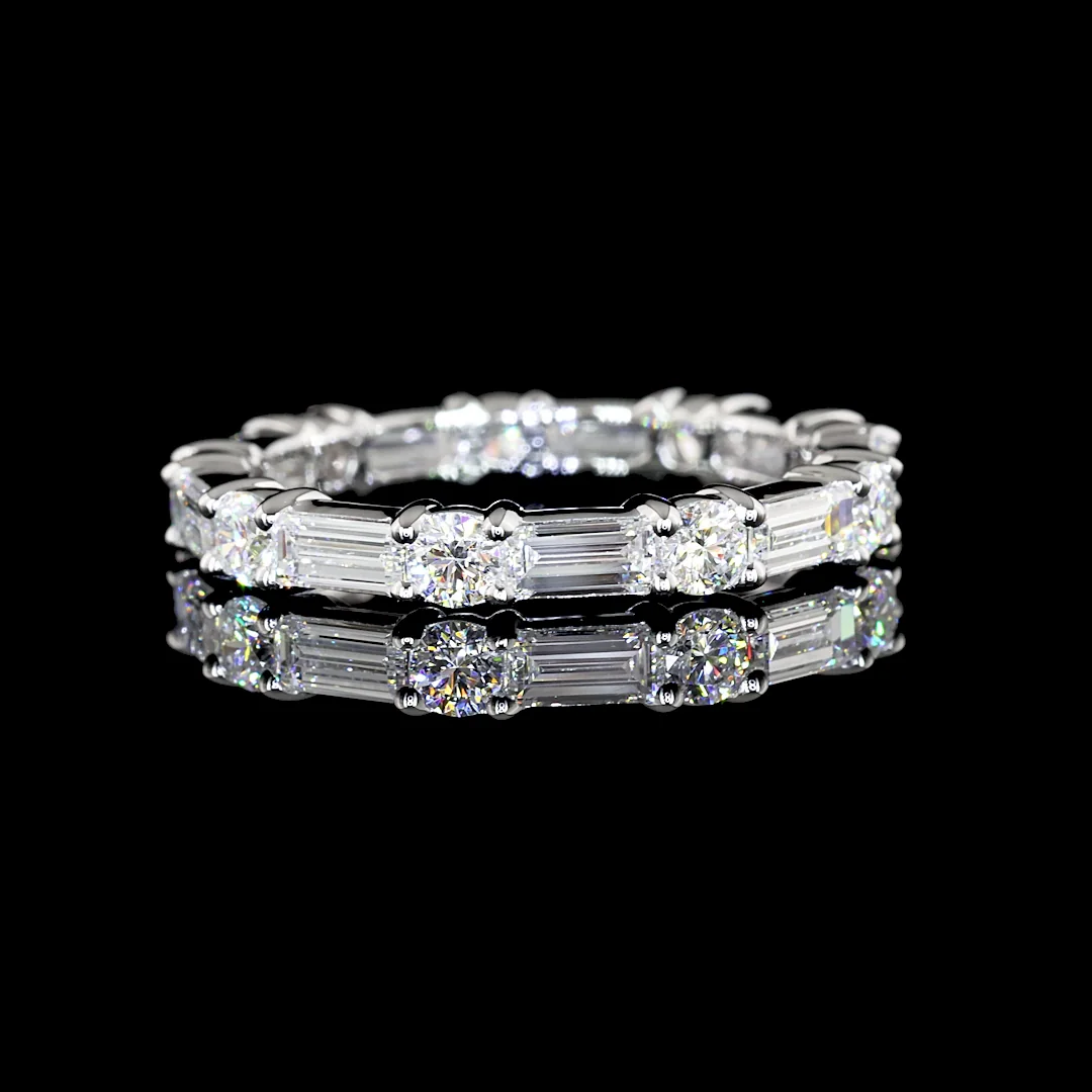 1.68 Cts 14k White Gold Mix Shape Eternity Band Eternity Band - Video
