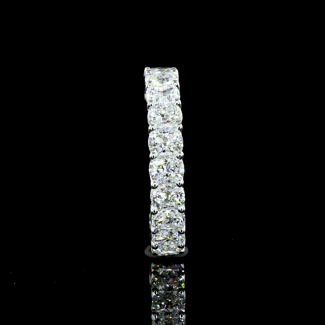 2.77 Cts 14k White Gold Cushion Brilliant Shape 3/4 Band Eternity Band - Image 4