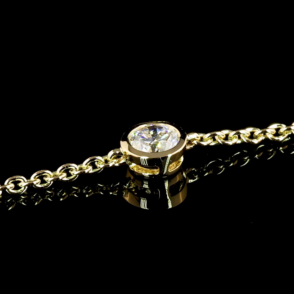 2.02 Cts 18k Yellow Gold Round Shape Station Necklace - Image 4