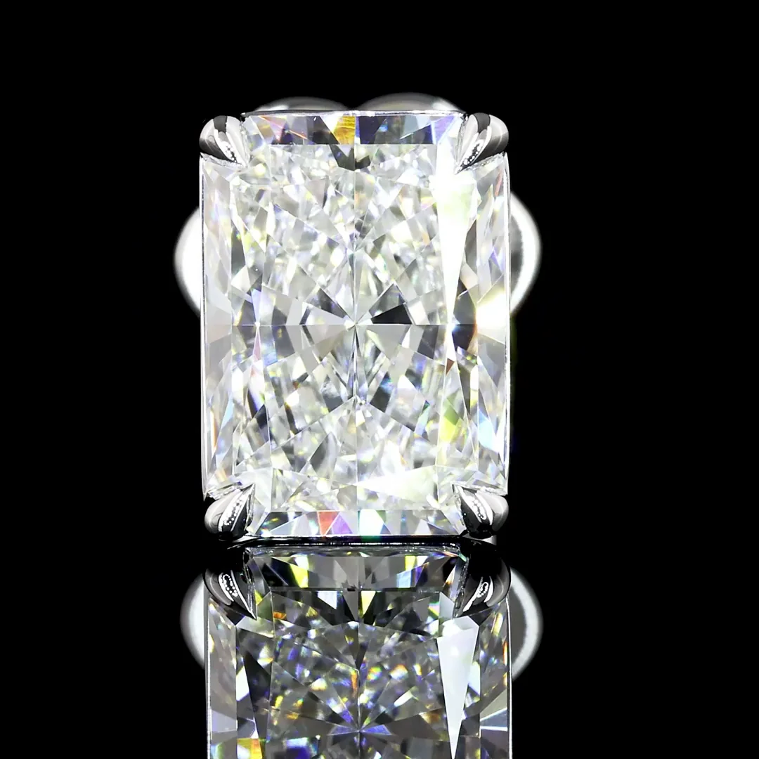 3.13 Cts 14k White Gold Radiant Shape Studs Earring - Image 2