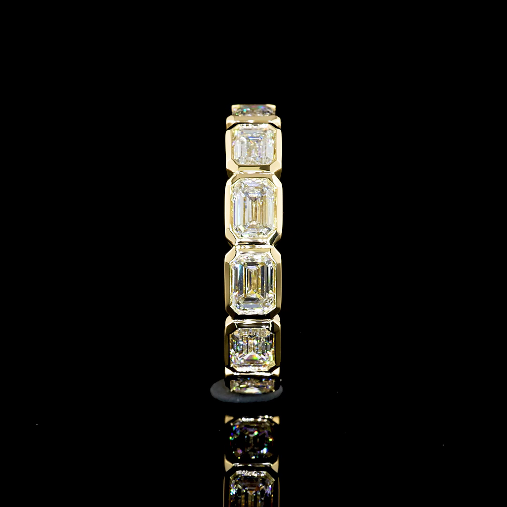 2.98 Cts 14k Yellow Gold Emerald Shape Eternity Band Eternity Band - Image 3