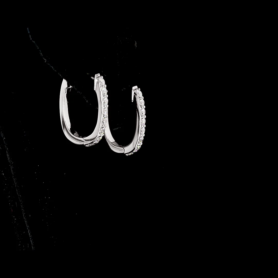 0.29 Cts 18k White Gold Round Shape Huggies Earring - Image 2