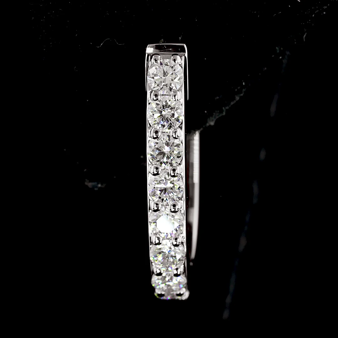 0.29 Cts 18k White Gold Round Shape Huggies Earring - Image 3