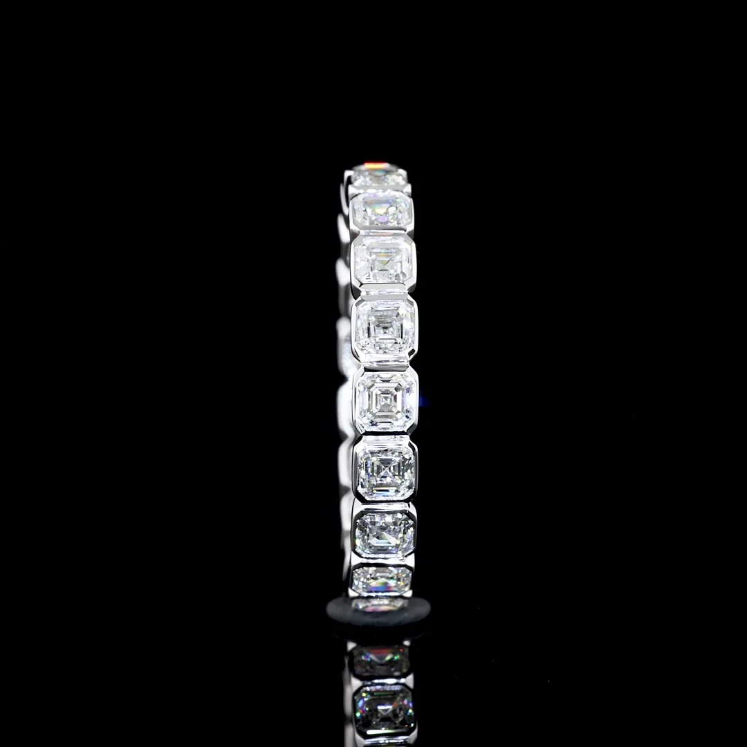 1.9 Cts 14k White Gold Asscher Shape Eternity Band Eternity Band - Image 3