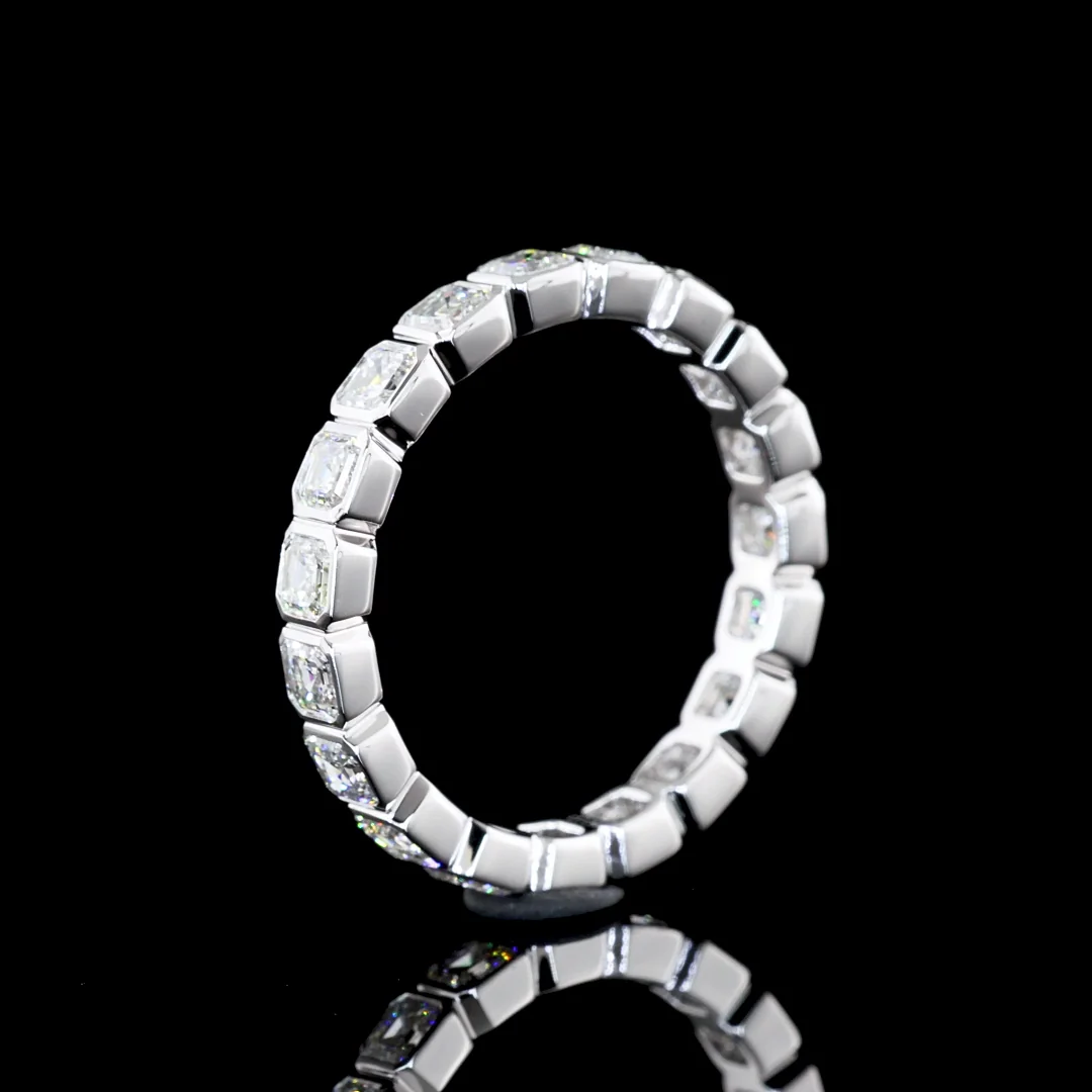 1.9 Cts 14k White Gold Asscher Shape Eternity Band Eternity Band - Image 4