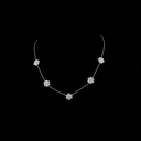 4.93 Cts 18k White Gold Round Shape Station Necklace - Video
