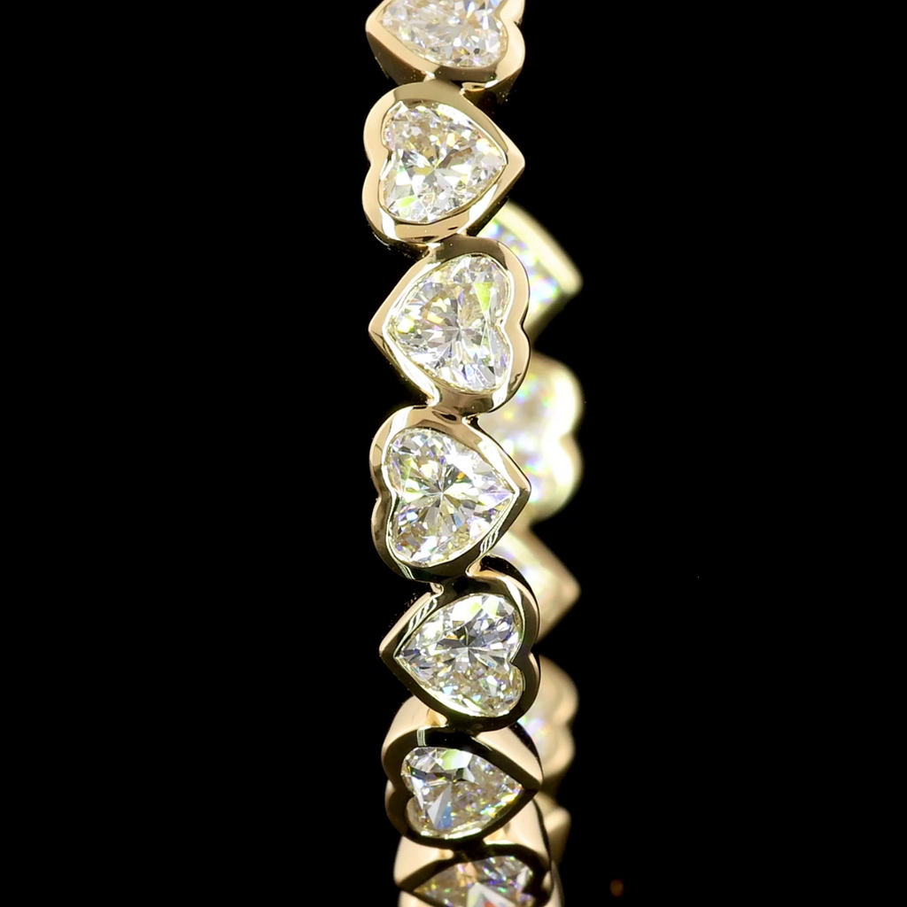 4.27 Cts 14k Yellow Gold Heart Shape C Hoops Earring - Image 3