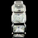 3.95 Cts 14k White Gold Radiant Shape Huggies Earring - Image 2