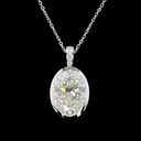 5.12 Cts 14k White Gold Oval Shape Pendant Pendant - Image 2