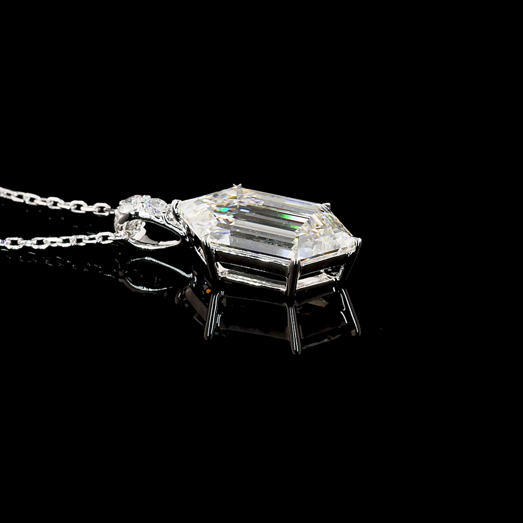 2.2 Cts 14k White Gold Step Marquise Shape Pendant Pendant - Image 3