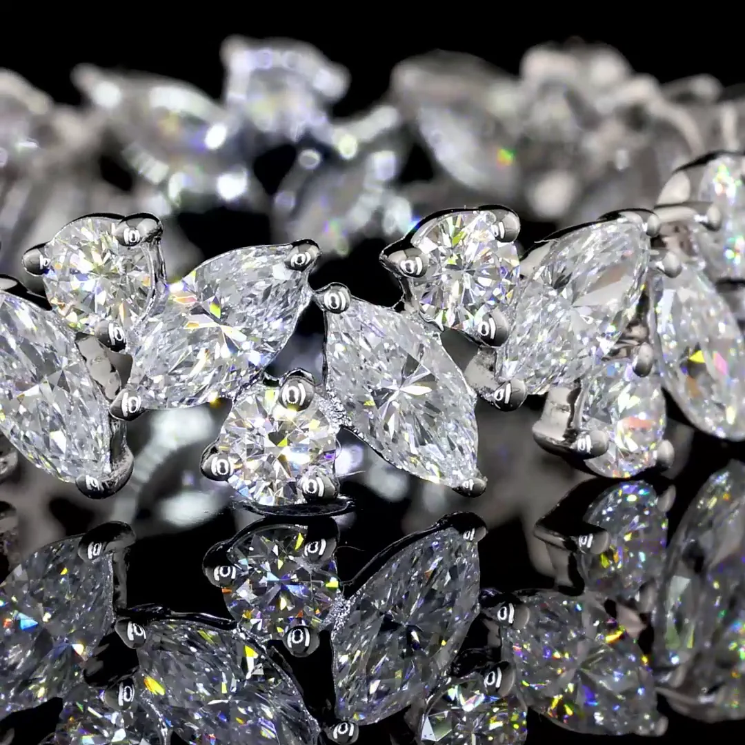 1.68 Cts 14k White Gold Mix Shape Eternity Band Eternity Band - Image 2