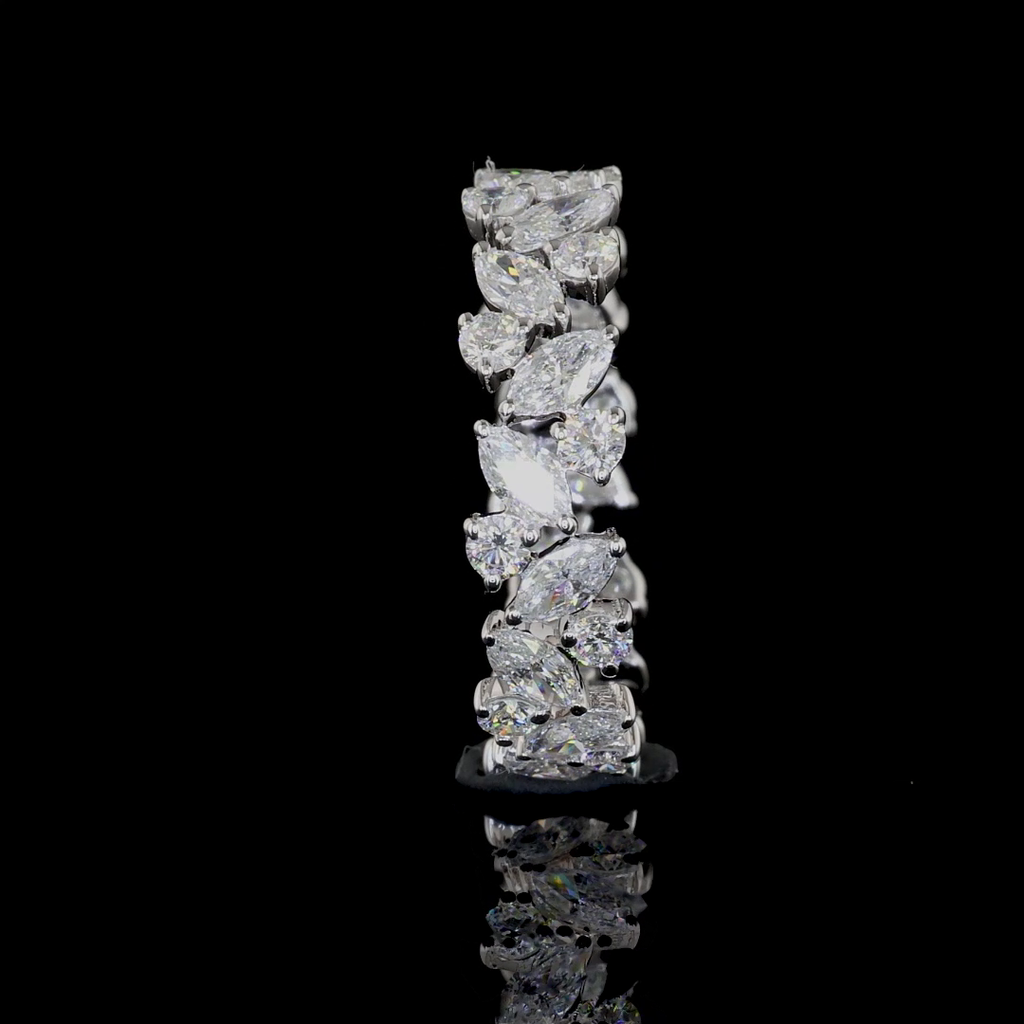 1.68 Cts 14k White Gold Mix Shape Eternity Band Eternity Band - Image 4