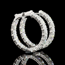 5.55 Cts 14k White Gold Antique Asscher Shape Hoops Earring - Image 3