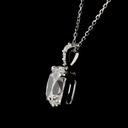 3.11 Cts 14k White Gold Antique Cushion Shape Pendant Pendant - Image 3