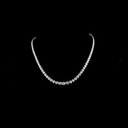 12.07 Cts 14k White Gold Round Shape Riviera Necklace - Video