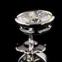 1.56 Cts 14k White Gold Oval Shape Studs Earring - Image 4