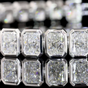 15.01 Cts 14k White Gold Radiant Shape Tennis Bracelet - Image 2