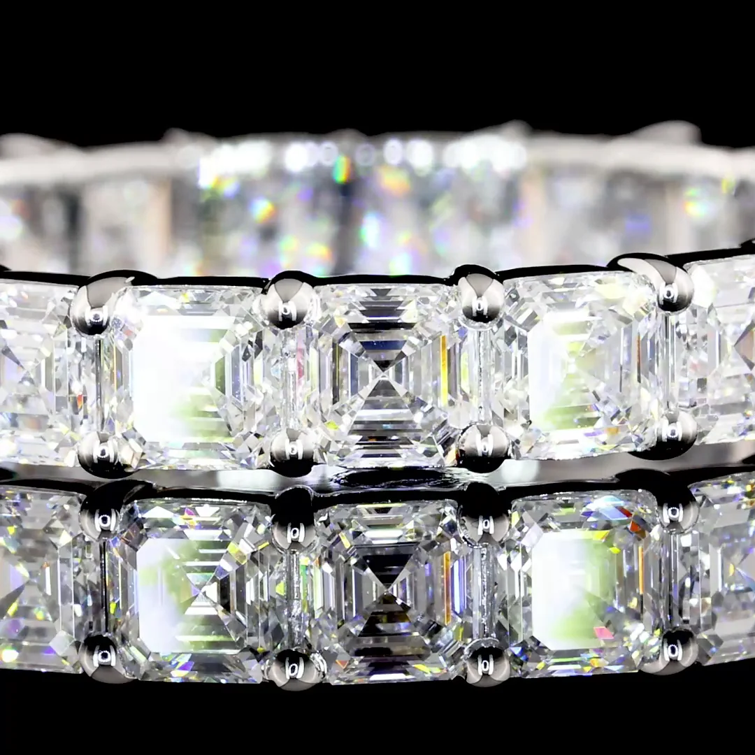 2.72 Cts 14k White Gold Asscher Shape Eternity Band Eternity Band - Image 2