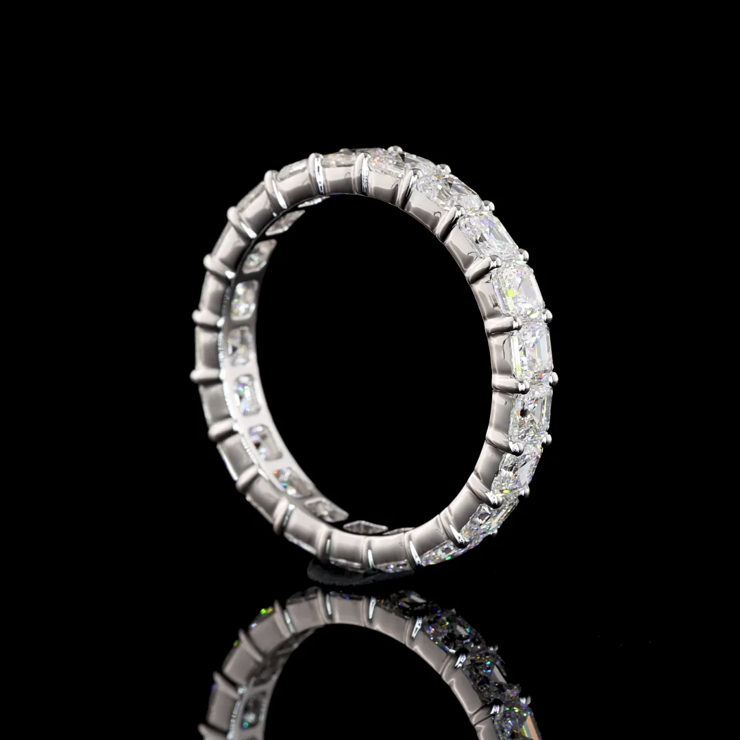 2.72 Cts 14k White Gold Asscher Shape Eternity Band Eternity Band - Image 3