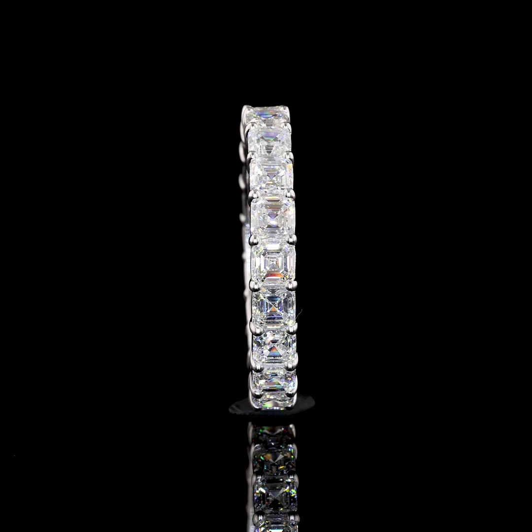 2.72 Cts 14k White Gold Asscher Shape Eternity Band Eternity Band - Image 4