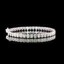 10.15 Cts 14k White Gold Emerald Shape Tennis Bracelet - Video