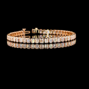 7.16 Cts 14k Rose Gold Emerald Shape Tennis Bracelet - Video