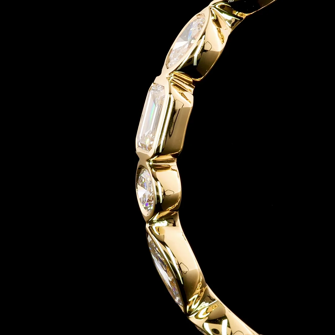 4.95 Cts 14k Yellow Gold Mix Shape C Hoops Earring - Image 3