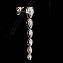 2.88 Cts 14k White Gold Pear Shape Hanging Earring - Image 4