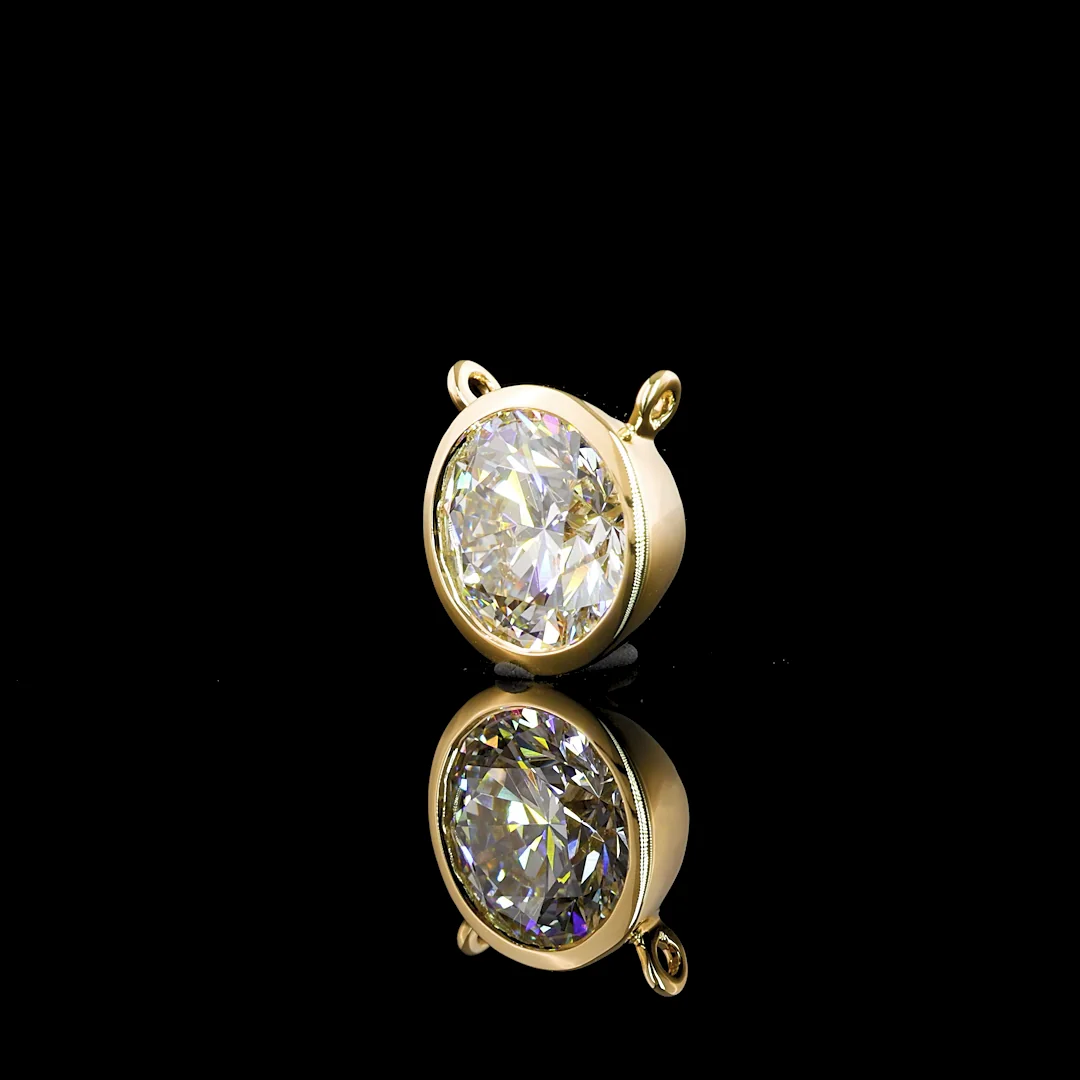 2.02 Cts 14k Yellow Gold Round Shape Solitaire Pendant - Image 2