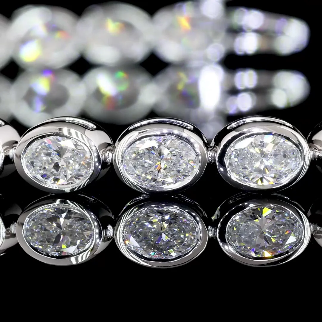 5.27 Cts 14k White Gold Oval Shape Tennis Bracelet - Image 2