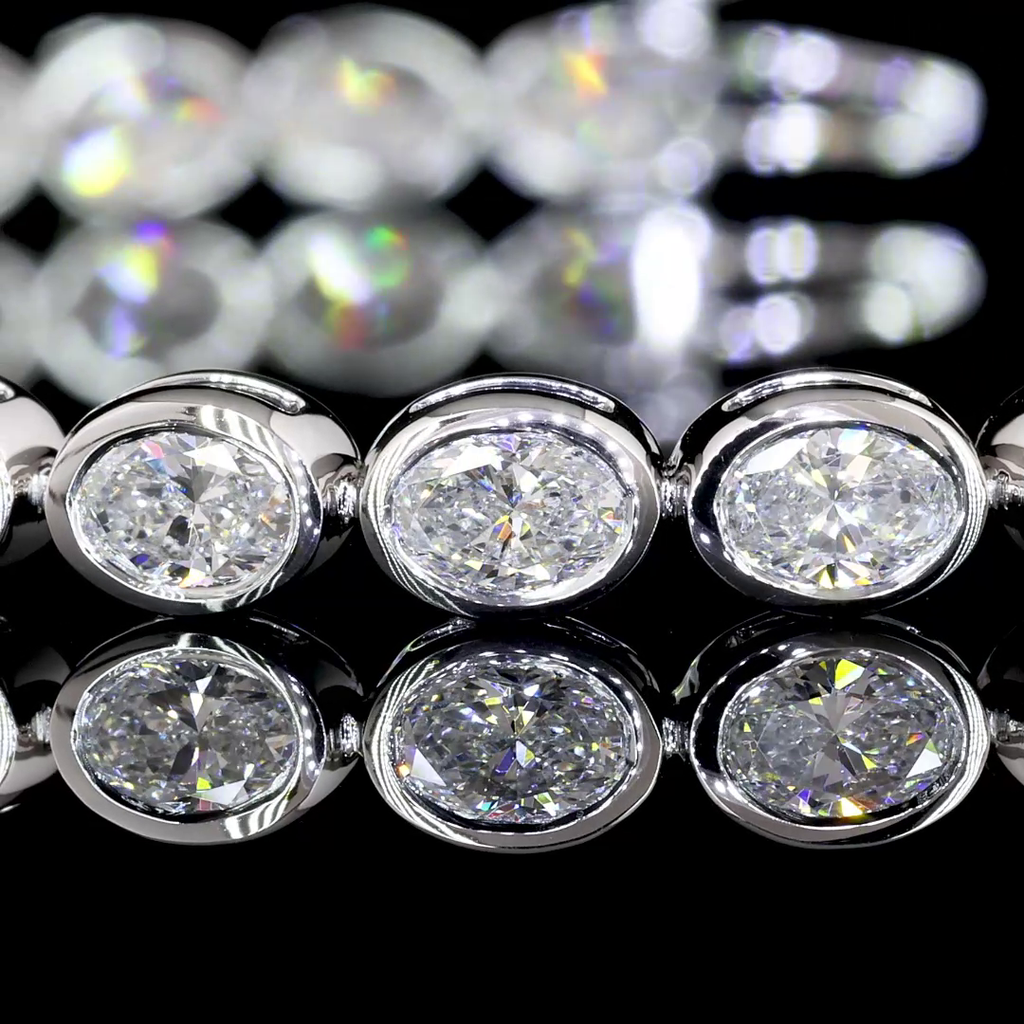 5.27 Cts 14k White Gold Oval Shape Tennis Bracelet - Image 2