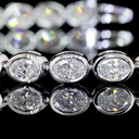 5.27 Cts 14k White Gold Oval Shape Tennis Bracelet - Image 2