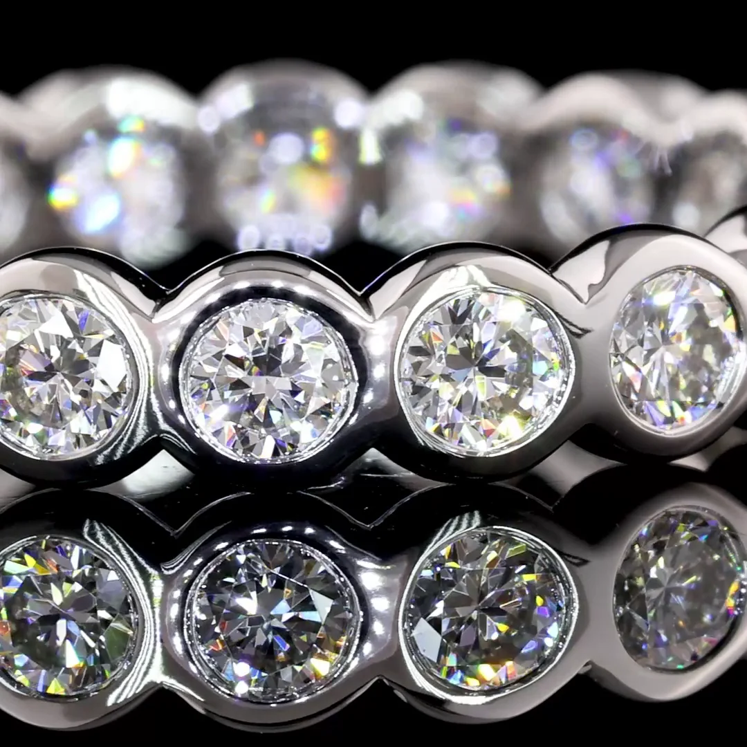 1.12 Cts 14k White Gold Round Shape Eternity Band Eternity Band - Image 2