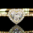 1.69 Cts 14k Yellow Gold Heart Shape Bangles Bracelet - Image 2