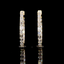 3 Cts 14k Yellow Gold Emerald Shape Hoops Earring - Image 2