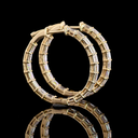 3 Cts 14k Yellow Gold Emerald Shape Hoops Earring - Video
