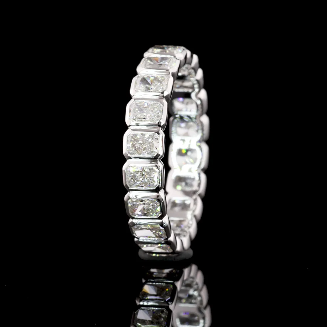 1.96 Cts 14k White Gold Radiant Shape Eternity Band Eternity Band - Image 3