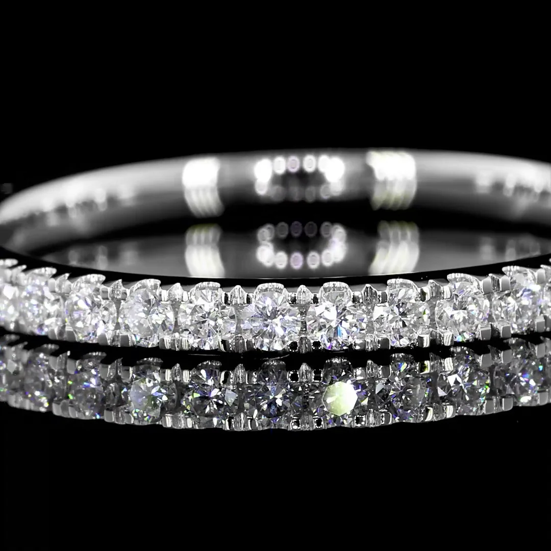 0.34 Cts 14k White Gold Round Shape Half Eternity Eternity Band - Image 2
