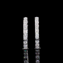 7.45 Cts 14k White Gold Emerald Shape Hoops Earring - Image 2