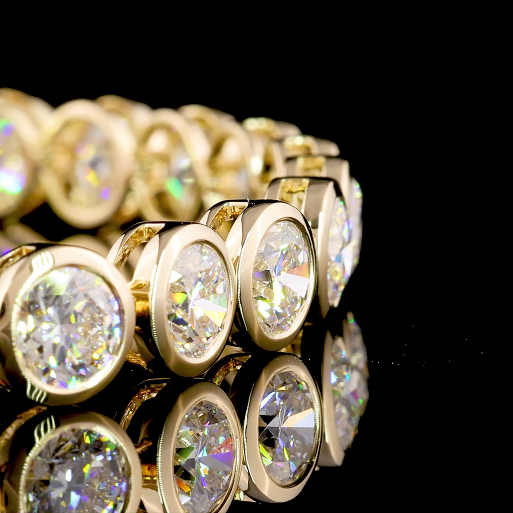 15.18 Cts 14k Yellow Gold Round Shape Tennis Bracelet - Image 2