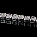 9.06 Cts 14k White Gold Emerald Shape Tennis Bracelet - Image 4