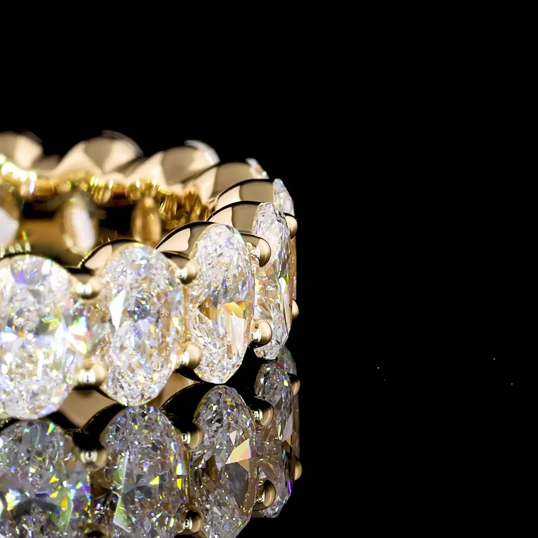 3.31 Cts 14k Yellow Gold Oval Shape Eternity Band Eternity Band - Image 2
